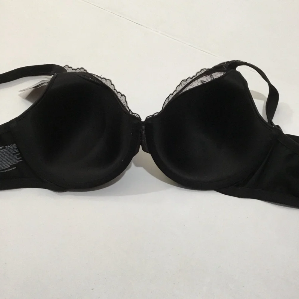 Playtex Secrets Black Underwire Bra 4523 with Embroidery Detail New with tag - Picture 5 of 7
